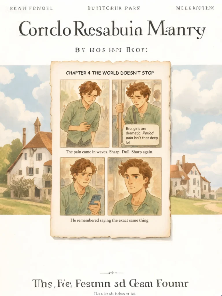 Boy feeling sharp waves of pain while remembering how he once mocked period pain