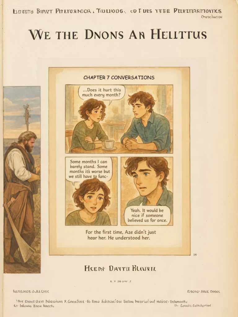 Boy and girl discussing monthly pain, with boy finally understanding her struggle